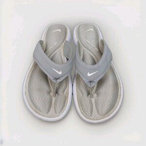 NIKE Comfort Footbed Women 8 Cushioned Flip Flop Slide Sandal Gray